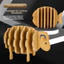 ST2 Động Vật Hình Bàn Coaster Bộ Có Thể Gập Lại Voi Cừu Cá Thảm Cách Nhiệt Trang Trí Nhà Bếp TS2