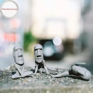 Hooudou 5 / 6 Bộ Tượng Moai Đảo Phục Sinh Điêu Khắc Moai PVC Kéo Dài Bài Tập Moai Trang Trí Bàn Mini Các Bức Tượng Nhỏ Văn Phòng Tại Nhà Trang Trí Máy Tính Để Bàn VN