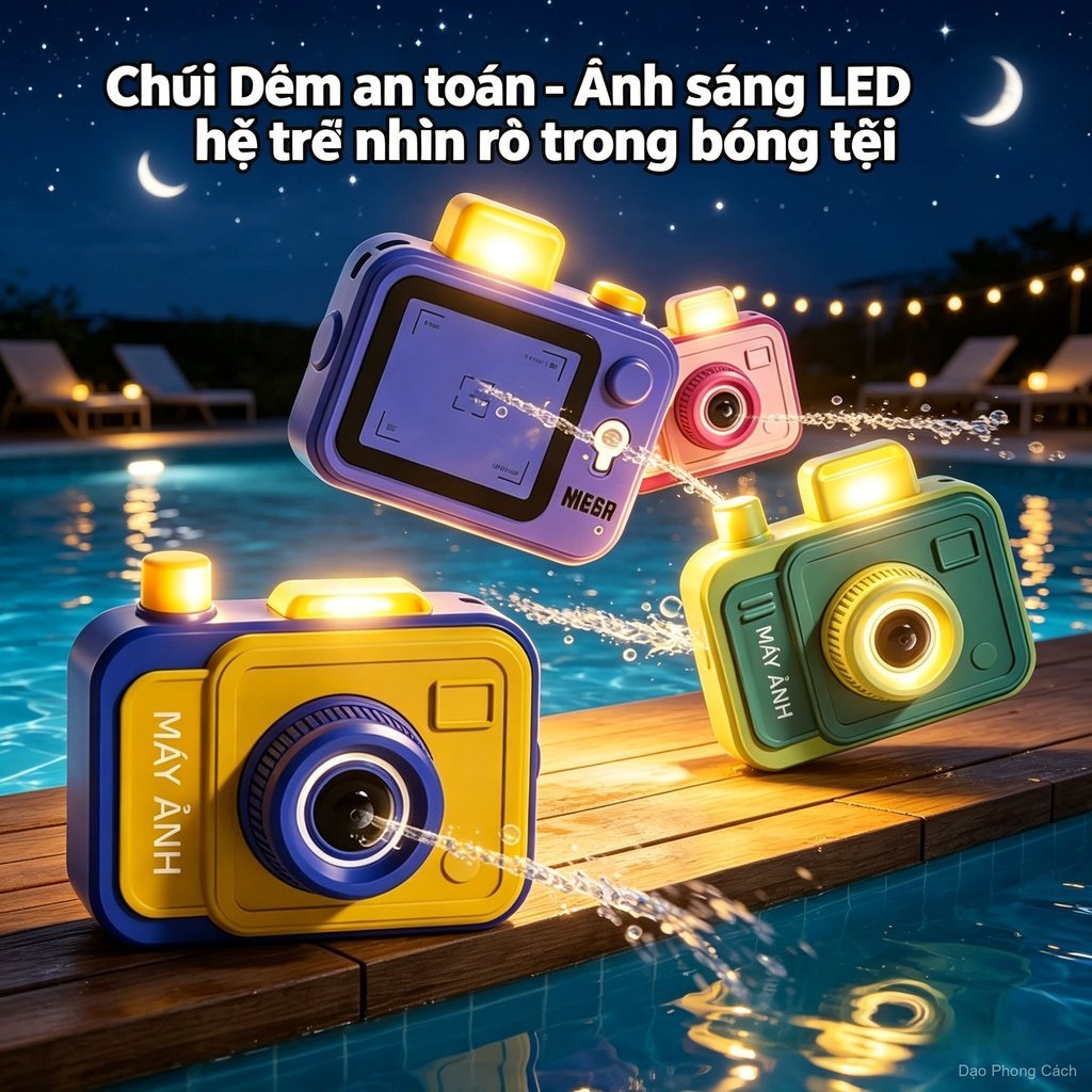 Máy Ảnh Xịt Nước Hai Mặt - Đồ chơi prank vui nhộn, chơi nước lễ hội Songkran | Quà tặng trẻ em, tiệc bể bơi