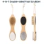 FAVORITEGOODS Máy chà bàn chân hai mặt 4 trong 1, Đá mài Dụng cụ chăm sóc bàn chân có tay cầm thoải mái, bằng gỗ đa chức năng có dây buộc Máy chà bàn chân tẩy tế bào chết Chăm sóc cá nhân