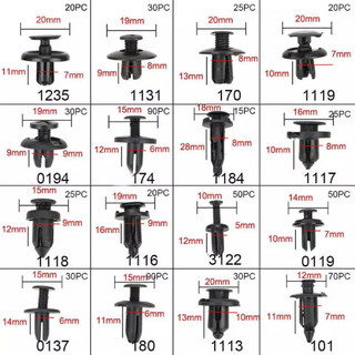 Bộ 100 Đinh Tán Chốt Vít Nở Bằng Nhựa Cố Định Các Bộ Phận Trên Xe Hơi Kèm Hộp Và Dụng Cụ