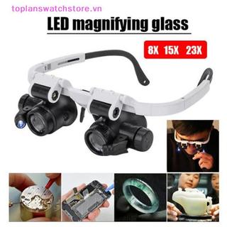 Toplanswatchstore Kính lúp có đèn LED 8X 15X 23X Đồng hồ thợ kim hoàn Loupe VN