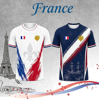 Pháp Cờ In Hình Áo nam Mùa Hè Nhanh Khô Bóng Đá Jersey Unisex Dạo Phố Thể Thao Ngắn Tay Tee Người Hâm Mộ
