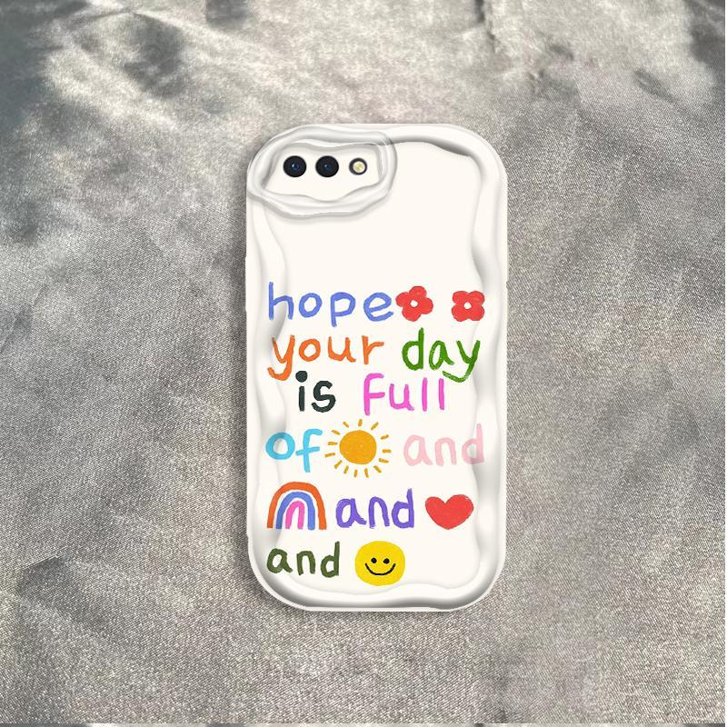 Thích Hợp Cho OPPO A3S A12E A1K AX5 Realme C2 Bảo Vệ 3D TPU Mềm Hoa Nụ Cười Ins Phong Cách Ốp Điện Thoại Chống Sốc