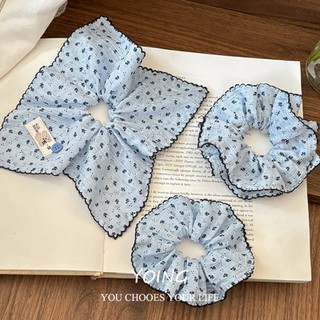 Yoing / Đơn Giản Nhỏ Tươi Hoa Chấm Bi Vuông Khăn Scrunchy Tóc Vòng Phụ Kiện Tóc