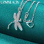 URMYLADY Bạc 925 Chuồn Chuồn Mặt Dây Chuyền Vòng Cổ Nữ Cưới Quyến Rũ Đính Hôn Trang Sức Thời Trang