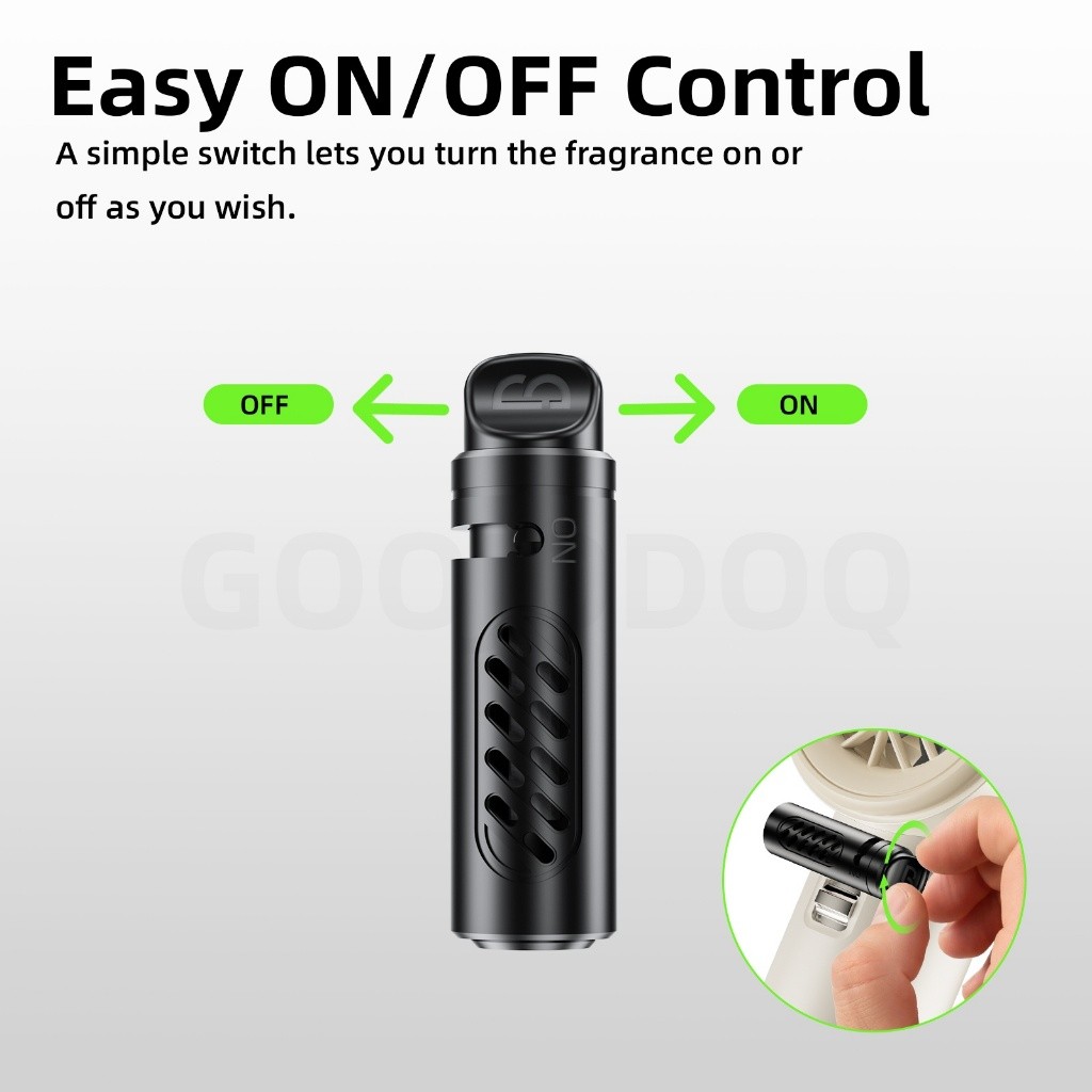 Quạt cầm tay Phụ kiện GOOJODOQ tích hợp bộ khuếch tán hương thơm và tương thích với các loại có giao diện type-c