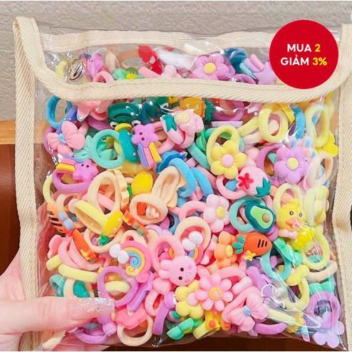Dây buộc tóc co giãn phong cách Hàn Quốc dành cho trẻ em Dây buộc tóc không nhuộm màu cho phụ kiện bé gái