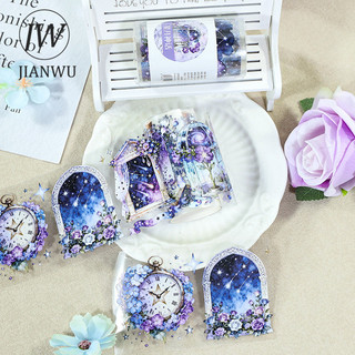 JIANWU 70mm * 200cm Vintage Dream Star Mặt Trăng Đồng Hồ Vật Liệu Phong Cảnh Cắt Băng Thêu Sò PET Sáng Tạo DIY Tạp Chí Văn Phòng Phẩm