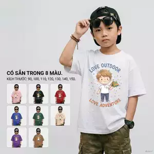 Áo thun bé trai in hình hoạt hình, bé trai từ 2-12 tuổi, Thấm hút mồ hôi, Mềm mịn, Không gây kích ứng da, Co g