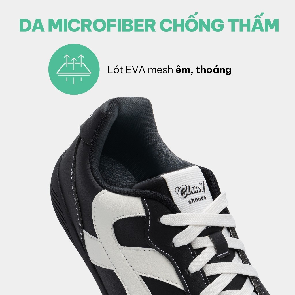Giày Thể Thao Sneaker Unisex Shondo Class 7 Phối Da Microfiber Đi Học Đi Chơi Nhiều Màu | BigBuy360 - bigbuy360.vn