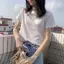 Áo thun ngắn tay Cotton phong cách Hồng Kông màu trắng Slim-Fit phong cách ngắn 2026 Thời trang mùa hè Áo thường ngày