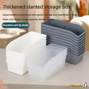 Thùng đựng thực phẩm CHEESELY, Hộp sắp xếp máy tính để bàn có thể xếp chồng lên nhau PP, Kệ siêu thị mở rộng đa năng dành cho gia đình di động Đồ ăn nhẹ & Tổ chức hàng rời