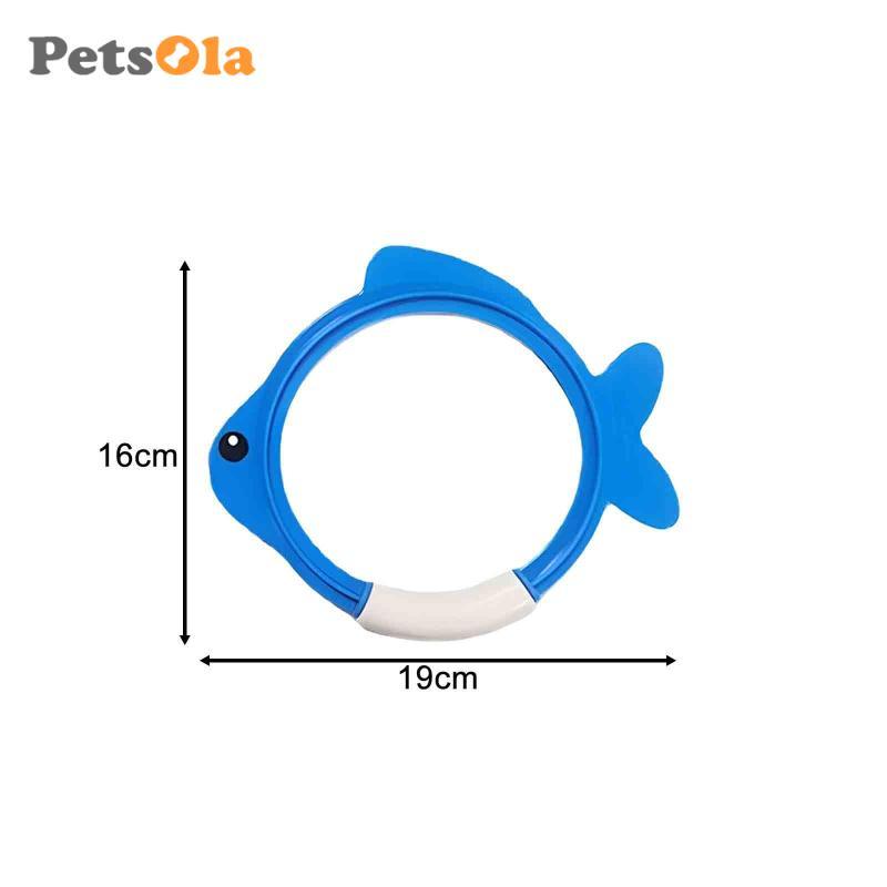 Bộ đồ chơi vòng cá 4 mảnh, Nhẫn lặn dưới nước, Đồ chơi bể bơi, Nhẫn lặn bể bơi cho bé trai
