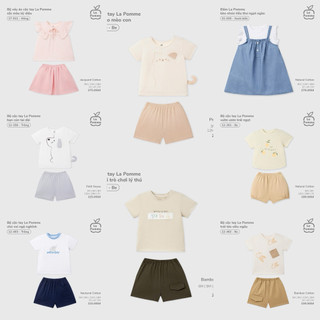 La Pomme SS26.T6.1 Bộ cộc tay mùa hè cho bé 3m-5y