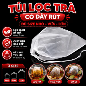 Túi Lưới Lọc Trà Có Dây Khóa Đủ Size Túi Vải Lọc Trà Tiện Lợi