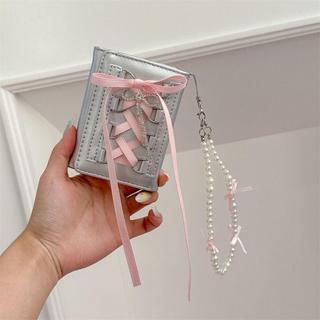 [Crush] Ví bạc ngọt ngào, Ví đựng tiền xu ngắn Y2k phong cách Hàn Quốc, Thiết kế dây đeo thông thường Túi đựng phong cách múa ba lê nguyên bản dành cho nữ
