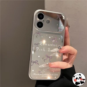 Ốp Điện Thoại Gương Nơ Thanh Lịch Cho Vivo V70 Elite FE V60 V60E V50 V50E V40 V30 V29 V29E V27 V27E V25 V25E V23 V23E Pro 5G 4G Vỏ PU Hoạt Hình Dễ Thương Ngôi Sao Ins Phong Cách Vỏ Mềm