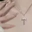AqToCna Thời Trang Nữ Trái Tim Sáng Bóng Zircon Mặt Dây Chuyền Chữ Thập Nelace Cổ Điển Đơn Giản Unisex Xương Đòn Dây Chuyền Punk Hip Hop Đảng Trang Sức AqToCna