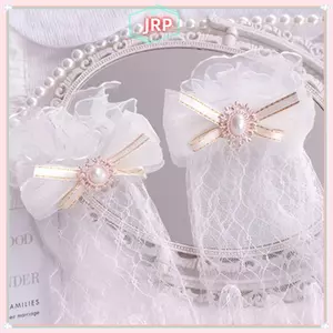JRP Cô Gái Gothic Lưới Nơ Hoa Ren Găng Tay Ren Trắng lolita Ren Tay Cosplay Trang Sức JRP