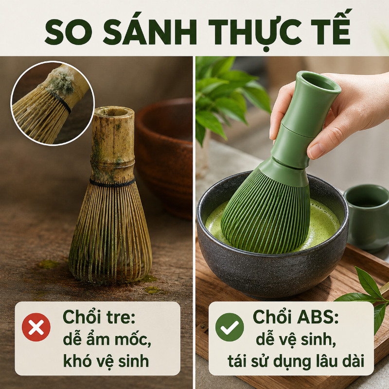Chổi Chasen Matcha ABS Cao Cấp – Dụng Cụ Pha Trà, Chổi Đánh Matcha, Bộ Chổi Trà Xanh Nhật Bản