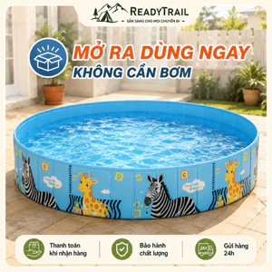 Bể bơi Gấp Gọn Cho Bé, Hồ Bơi Không Cần Bơm Gia Đình, 3 Lớp PVC Dày, Hồ Bơi Trẻ Em Ngoài Trời
