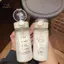 HL Hoạt Hình Bình Nước Có Ống Hút Dễ Thương Nhựa Uống Di Động Chống Rò Rỉ Đồ Uống Để Uống Sữa Cà Phê Trà LMWU