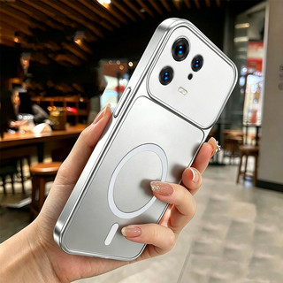 Ốp Lưng Cho xiaomi 13t 13 pro 5g Vỏ Điện Thoại Vỏ Mềm Chống Sốc Thiết Kế Mới Thẩm Mỹ Mờ Kim Loại Bạc Cho Bé Gái Từ Tính DSCBS1