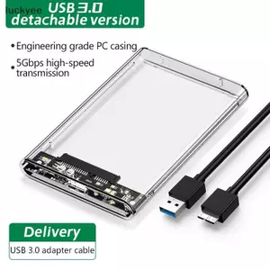 Luckyew Ổ cứng gắn ngoài trong suốt 2.5or3.0 Inch HDD SSD Case Micro-b sang USB3.1 4TB Ổ cứng nhà ở UASP SATA III Laptop TQ