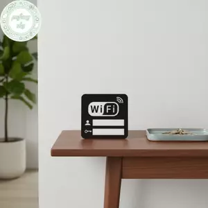PUSKY Acrylic Mirror WiFi Sign Dễ dàng cài đặt DIY cho quán cà phê và nhà hàng với phong cách viết tay VN