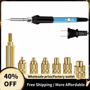 Bộ chèn ren nhúng bằng đồng thau Bộ nhiệt Lắp đầu sắt hàn M2-M6 Đai ốc Inset nóng chảy cho nhựa US CẮM