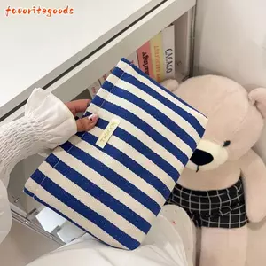 FAVORITEGOODS Dụng cụ trang điểm có dây kéo, Túi đựng mỹ phẩm sọc dung tích lớn đa chức năng, Túi đựng đồ nhẹ di động Du lịch