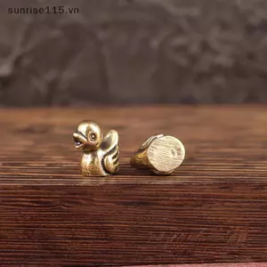 SRVN Hai Bức tượng Du bằng đồng thau, Bộ trà thủ công, Trang trí bàn cà phê theo chủ đề thú cưng, Đồ trang trí và quà tặng để bàn Du dễ thương.