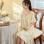 Phụ Nữ Chắc Chắn Trắng Váy Ngủ Bộ Đồ Ngủ Nữ Vintage Retro Cotton Đồ Ngủ Váy Ngủ