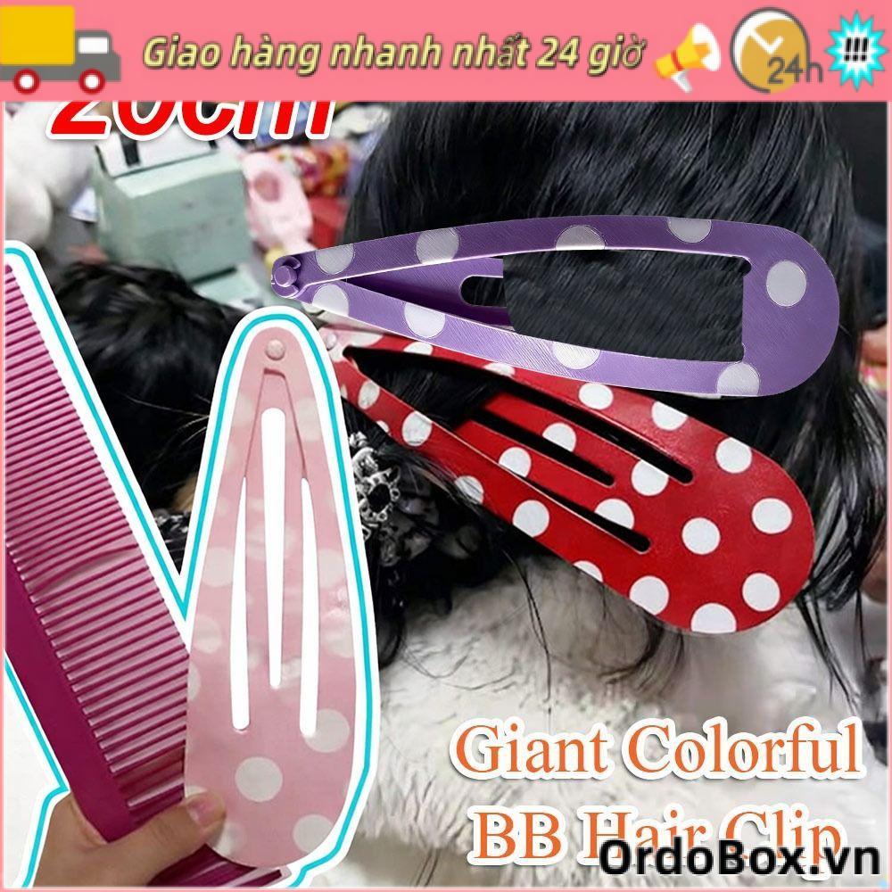 Kẹp tóc ORDOBOX BB, Kẹp tóc khổng lồ đầy màu sắc khổng lồ, Quà tặng Đồ chơi giảm căng thẳng in họa tiết Barrette khổng lồ 20cm