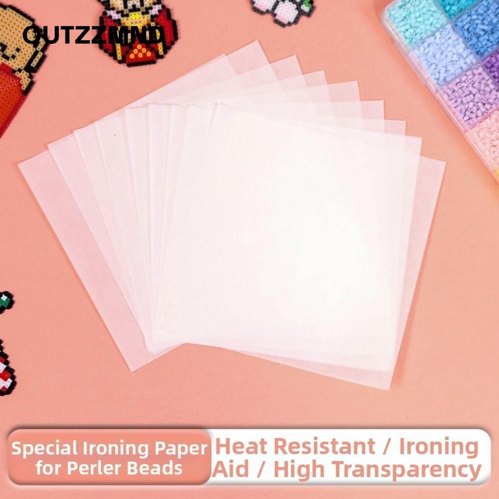 QUTZZMND 50 / 100 CÁI Giấy nướng hạt Perler, Thảm sắt có thể tái sử dụng DIY Puzzle Bean Giấy ủi đặc biệt, Máy trợ giúp ủi thủ công Phụ kiện đồ chơi Giấy ép nhiệt