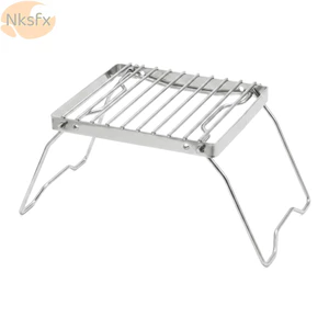 Lưới tản nhiệt ba lô NKSFX, Giá đỡ nấu cháy trại có thể điều chỉnh độ cao, Giá đỡ nướng gấp di động chống gió Giá để nướng ngoài trời