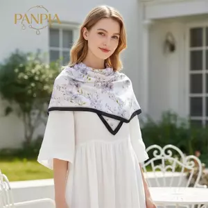 PNPIA- Khăn quàng cổ vuông hình học trừu tượng Phụ kiện dây thắt lưng nữ In tối giản hiện đại Quấn đầu Ne để du lịch và mặc hàng ngày