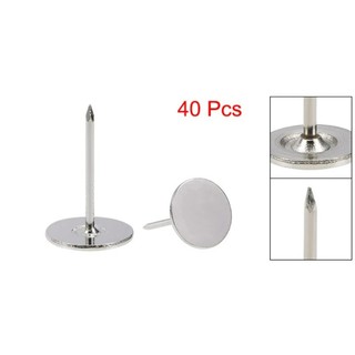 20 / 40 / 60 / 80 / 100 / 150 / 200 Chiếc Bọc Móng Tay Bao Da 16x20 / 16x25 / 19x23mm Đầu Phẳng Đồ Nội Thất Móng Tay Màu Bạc