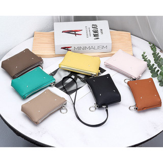 Dây Nữ Mini Ví Đựng Tiền Xu Chất Liệu Da Bò Dây Kéo Phong Cách Đồng Xu Thẻ Lưu Trữ Tài Liệu Túi