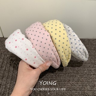 Yoing / Phong Cách Hàn Quốc Phù Hợp Với Retro Chấm Bi Ngôi Sao Rộng Vành Băng Đô Nữ