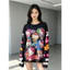 Milyfashion Loose Slimmer Look Gạc Đế Chống Nắng Dài Tay KT Cat In Hình T Co Giãn Nữ W8JJ