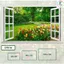 Tranh Dán Tường 3D Cửa Sổ Vườn Hoa Tulip Xanh – Trang Trí Phòng Khách, Phòng Ngủ Hiện Đại Tối Ưu Năng Lượng.