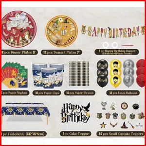 ST2 Harry Potter theo chủ đề ăn mừng sinh nhật trang trí biểu ngữ tấm giấy khăn trải bàn Bộ đồ ăn dùng một lần TS2