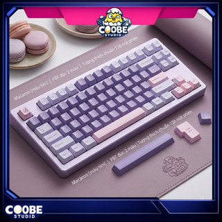 [Ship nhanh] Keycap Macaron Màu Tím - PBT Đúc 2 Màu - 126 Phím - Phù Hợp Bàn Phím Cơ 61–108 Phím - CooBeStore