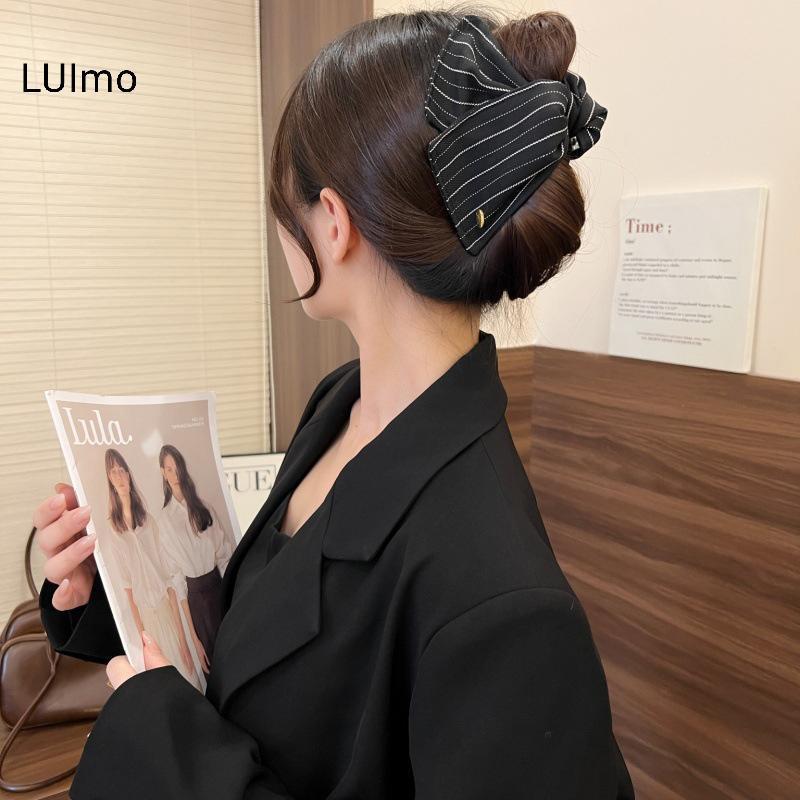 LUImo Tam Giác Sọc Vỏ Tóc Cho Nữ Retro Cá Mập Kẹp Có Tay Cầm Mạnh Cho Thi Đuôi Ngựa Tuyệt Vời Cho Văn Phòng Và Tiệc SBS