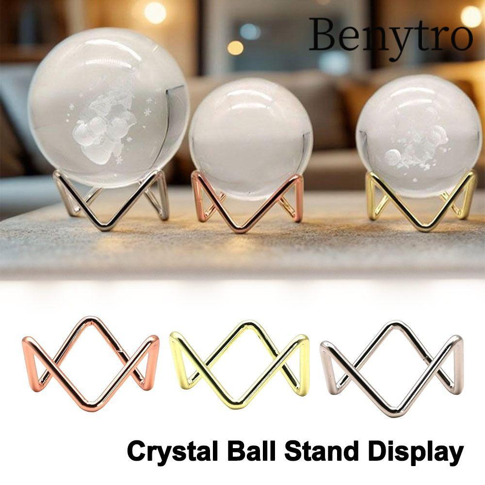 Đế bóng pha lê BENYTRO, Đạo cụ chụp ảnh Giá đỡ hình cầu thủy tinh bằng kim loại, Khoáng chất hình học thủ công đơn giản Relics Rocks Hỗ trợ trang trí nhà cửa