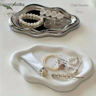 VRZ Đơn Giản Trang Sức Khay Bảo Quản Sáng Tạo Hình Đám Mây Mạ Điện Bông Tai Trang Sức Vòng Màn Hình Đĩa Để Bàn Cho Nữ HOT