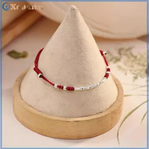 XOITU Luy Tre Handmade Bện Dây Đỏ Vòng Tay Cho Cặp Đôi Nữ Vòng Tay Có Thể Điều Chỉnh Dành Cho Người Bạn Thân Người Yêu Quà Tặng VN