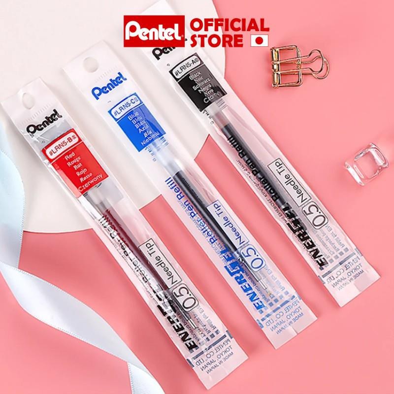Ruột bút gel Pentel LRN5 ngòi 0.5mm mực khô nhanh viết mượt dễ thay thế